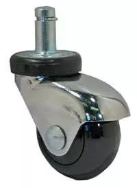 2″ Black Polyurethane Elite Chrome Chair Caster
