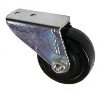 2" x 7/8" Soft Rubber Wheel Rigid Caster - 80 Lbs Capacity