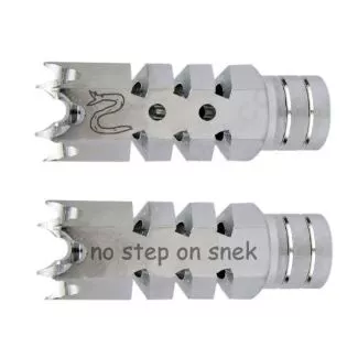 .223/5.56 1/2″X28 Shark Muzzle Brake Stainless Laser – NO STEP ON SNEK