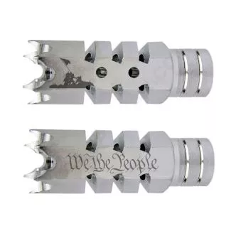 .223/5.56 1/2″X28 Shark Muzzle Brake Stainless Laser – WE THE PEOPLE BATTLEFIELD