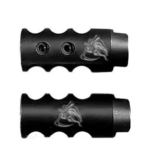 .223/5.56/.22LR Competition Muzzle Brake 1/2×28 Pitch Engraved – DEATH GRIM REAPER