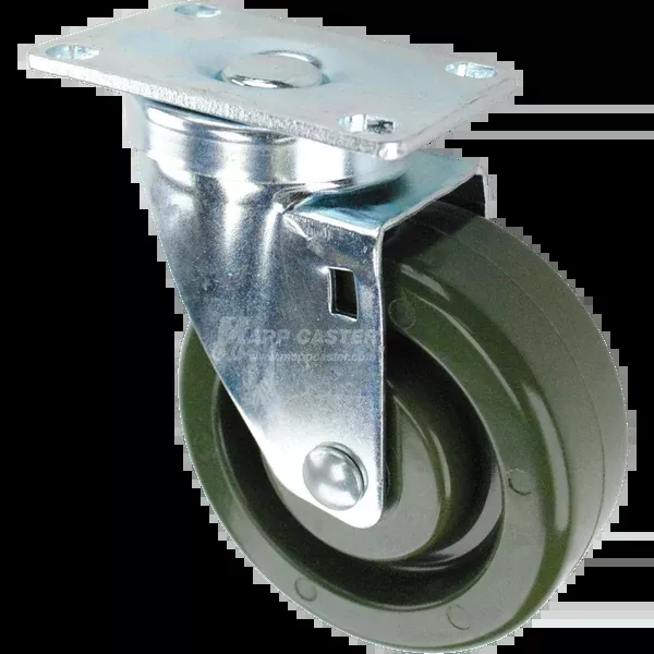 4" x 1-1/2" High Temp Epoxy Ball Bearing Wheel Swivel Caster, 2-3/8" x 3-5/8" Plate - 350 lbs Capacity