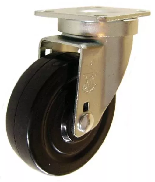 4" x 1-1/4" Soft Rubber Swivel Caster - 200 Lbs Capacity