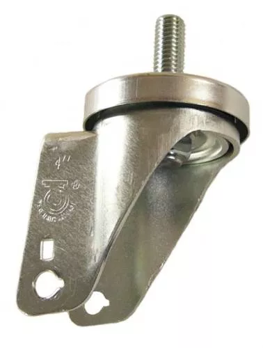 4" x 1-1/4" Swivel Caster Rig with 1/2" Threaded Stem - Part # Q504022YAN