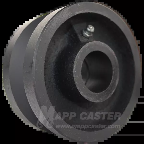 4" x 2" V-Groove Cast Iron Wheel - 600 Lbs Capacity