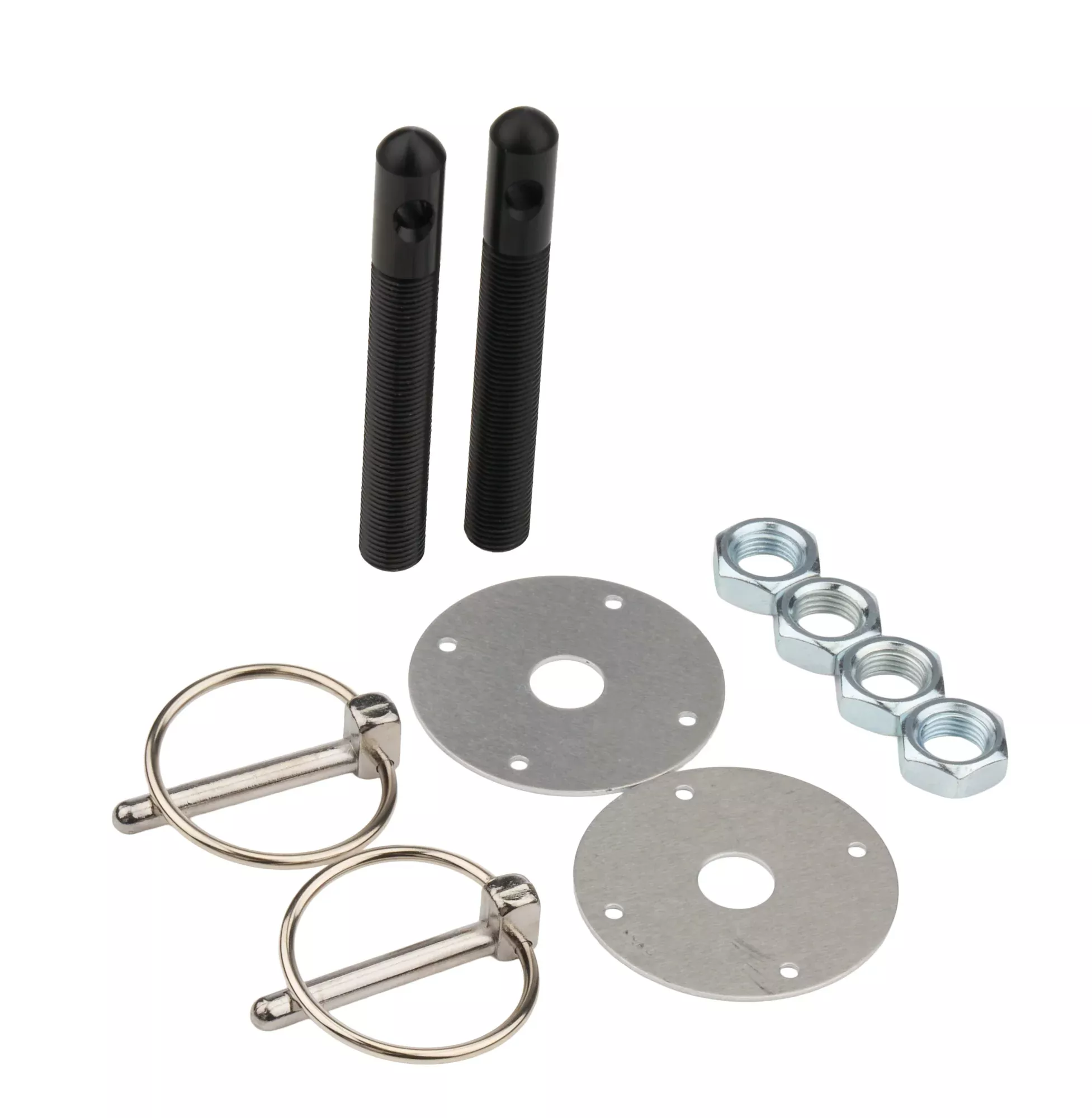 Alum Hood Pin Kit 1/2in with 1/4in Clips Black