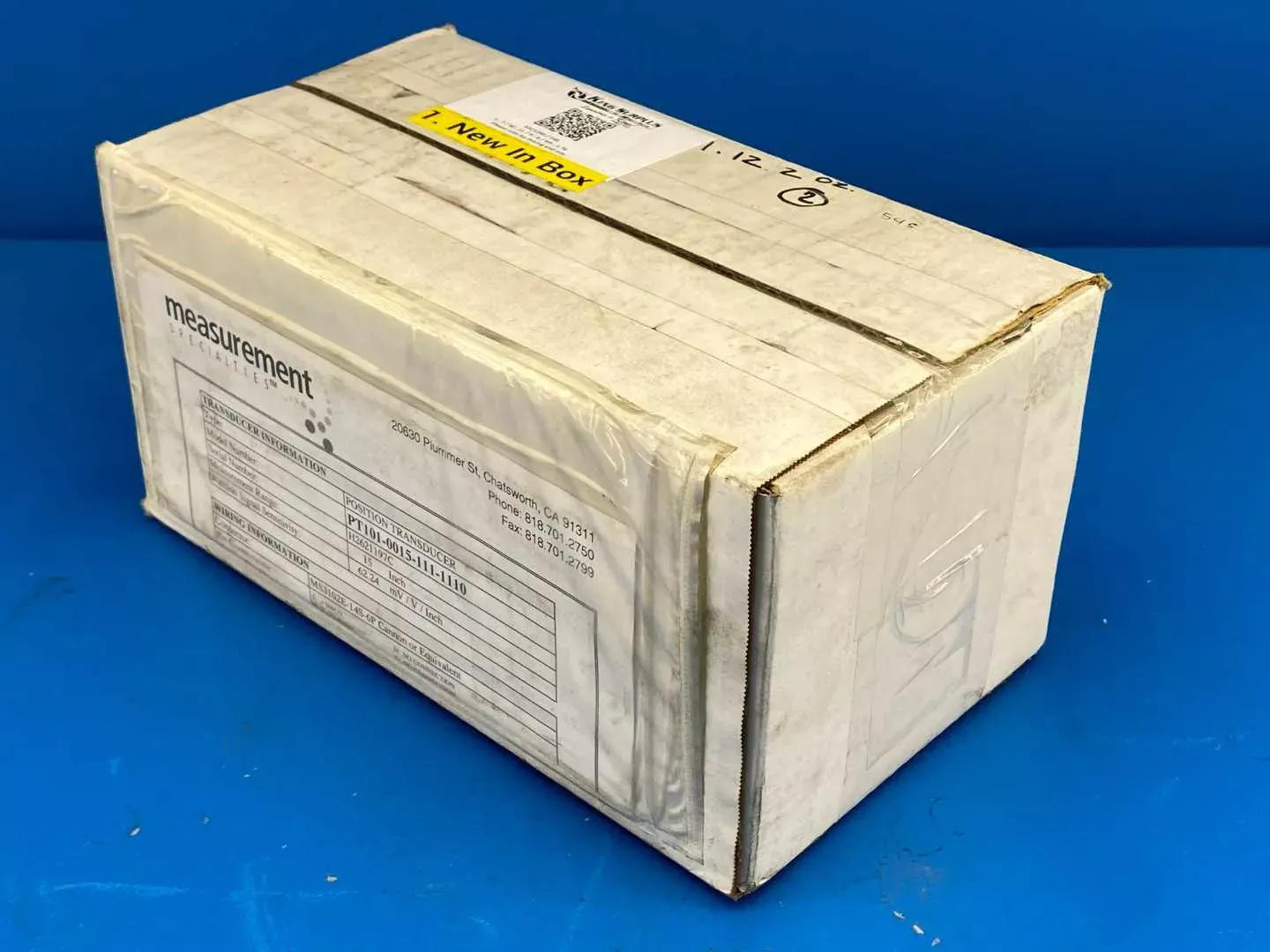 Celesco PT101-0015-111-1110 Position Transducer 62.27 mV / V / Inch 15" Measurement Range