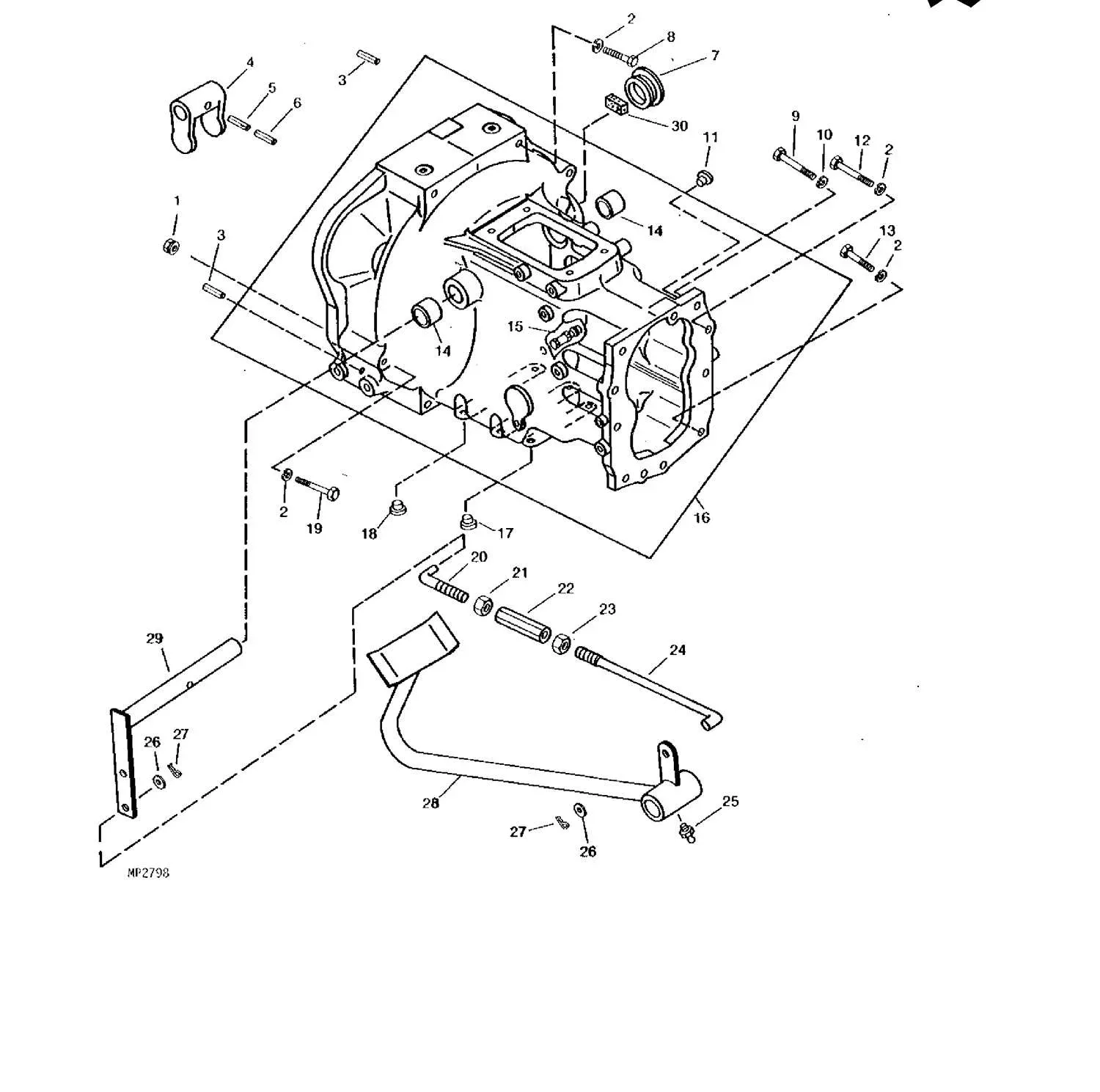 Clutch Rod End, Left Hand Thread for John Deere