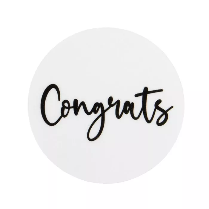 Congrats Round Printed Labels, 1 1/2" (1 pack)
