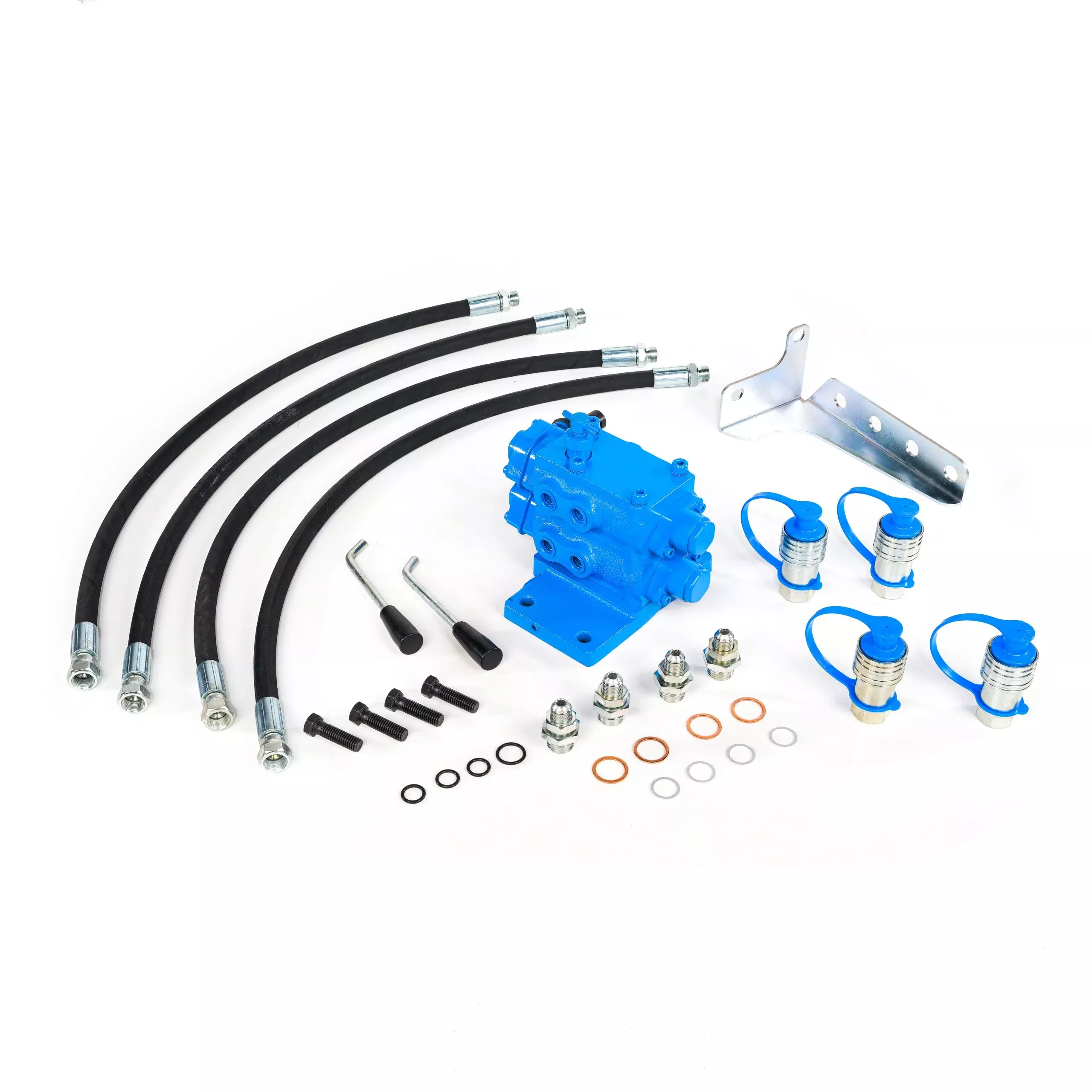 Dual Hydraulic Remote Valve Kit Compatible for Ford Tractor 5000 5600 6600 – 4 Way Double Spool Valve
