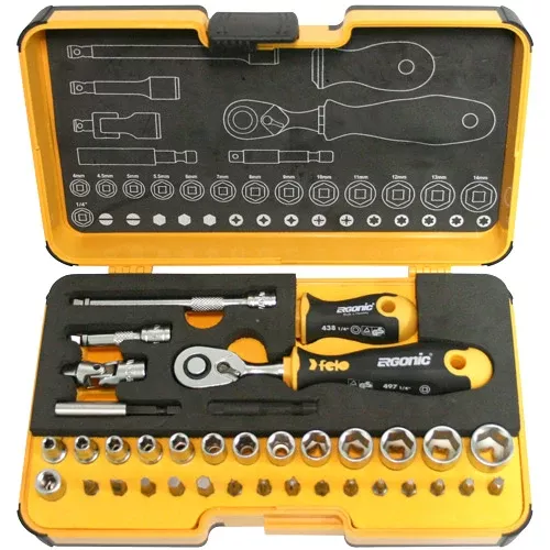 Felo 1/4" Dr Bit Socket Set - 36pc 4-14mm