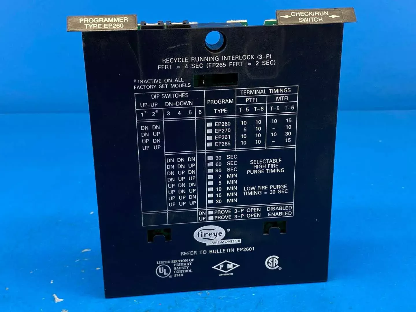Fireye EP260 Flame Monitor Programmer Module Recycle