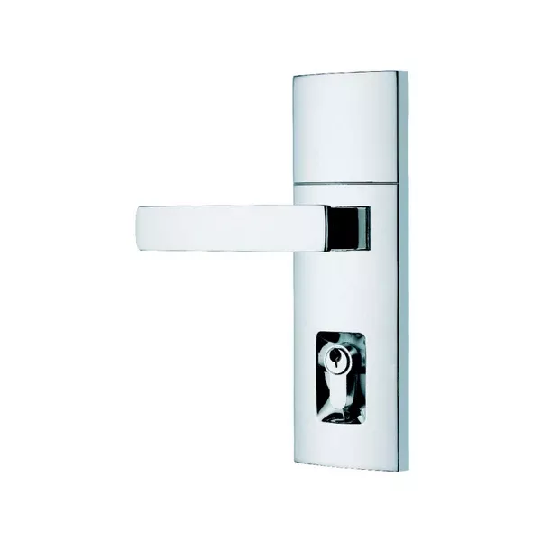 Gainsborough Trilock Angular Entrance Leverset Double Cylinder Bright Chrome