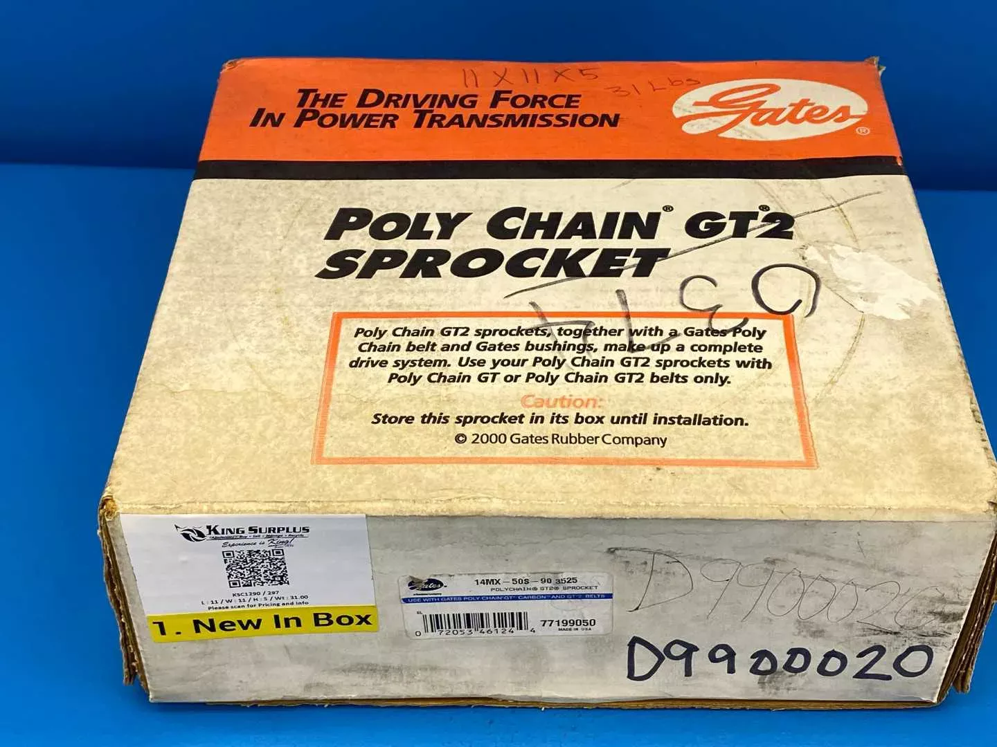 Gates 14MX-50S-90 Poly Chain GT2 Sprocket