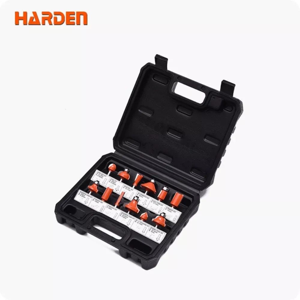 Harden 613212 12 Pieces 1/4 Shank Carbide Router Bits Set