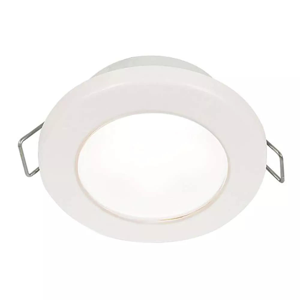 Hella Marine EuroLED 75 3" Round Spring Mount Down Light - White LED - White Plastic Rim - 12V [958110511]