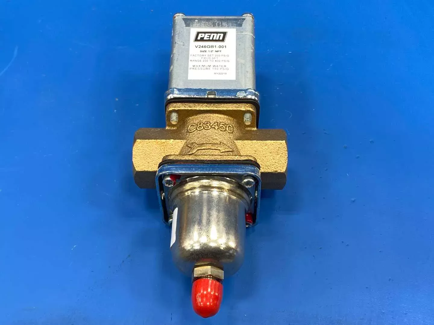 Johnson Controls V246GB1-001C Penn , 1/2" Water Regulating Valve, 200-400PSIG, 1/4" SAE male