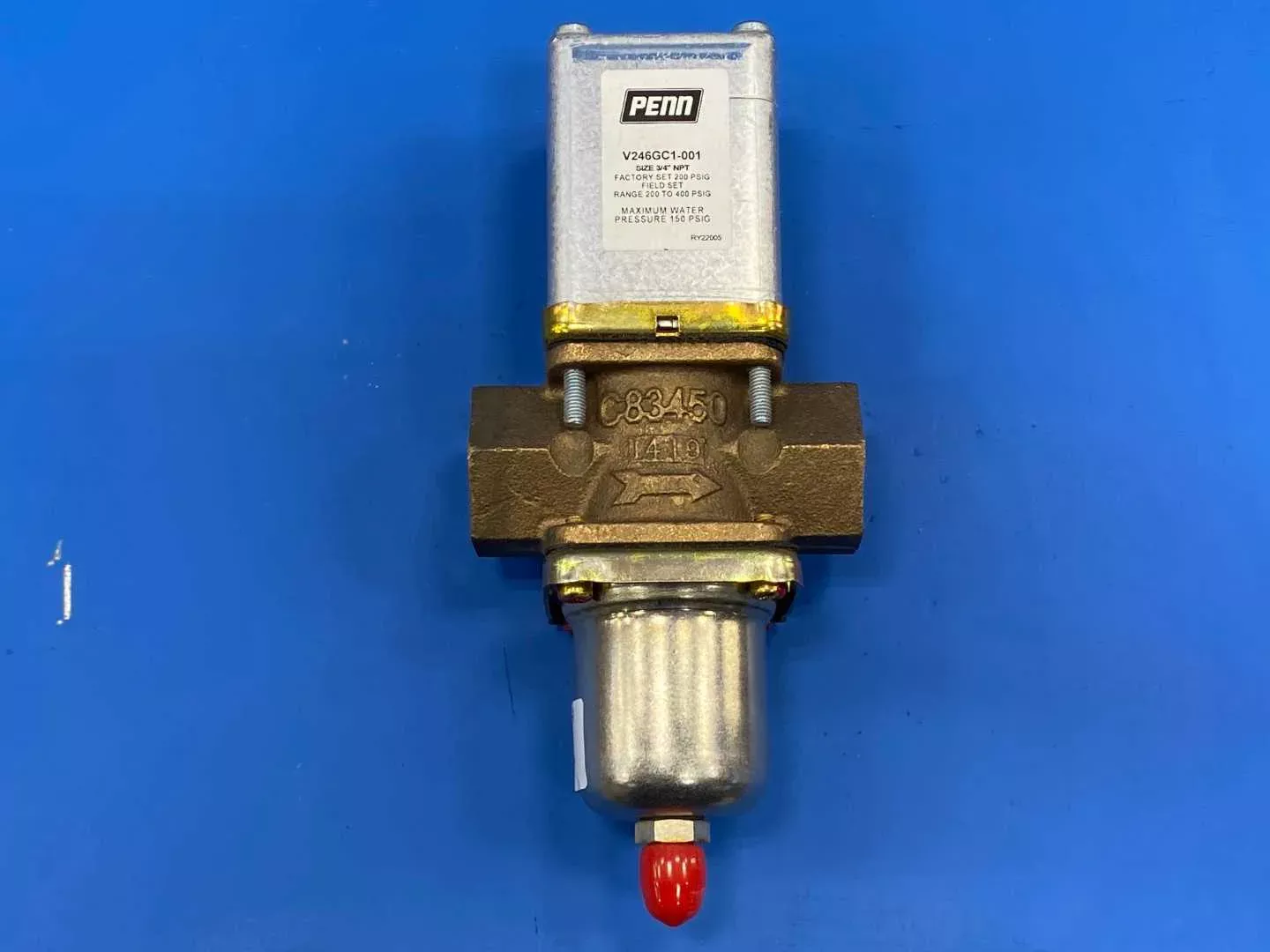 Johnson Controls V246GC1-001C Penn , 3/4 NTP Water Regulating Valve, 200-400PSI, 1/4 Sae Male