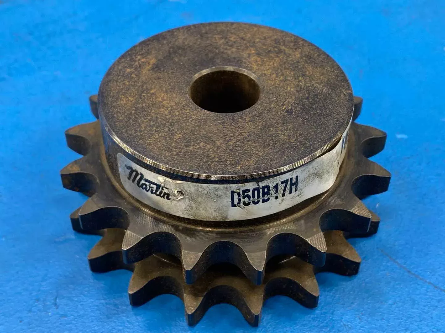 Martin Sprocket & Gear D50B17H Double Roller Bored to Size - B Hub, 17 Teeth, 0.75 in Stock Bore, Steel Material