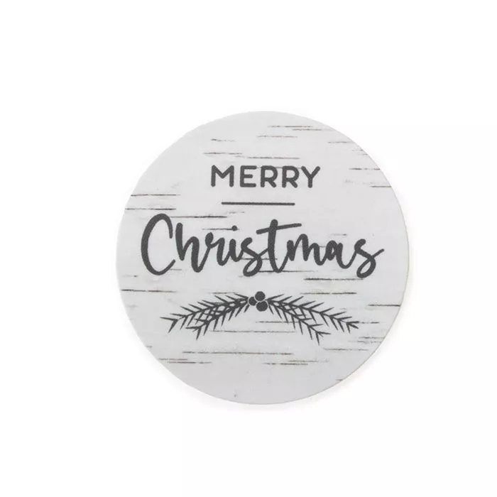 Merry Christmas Round Printed Labels, 1 1/2" (1 pack)