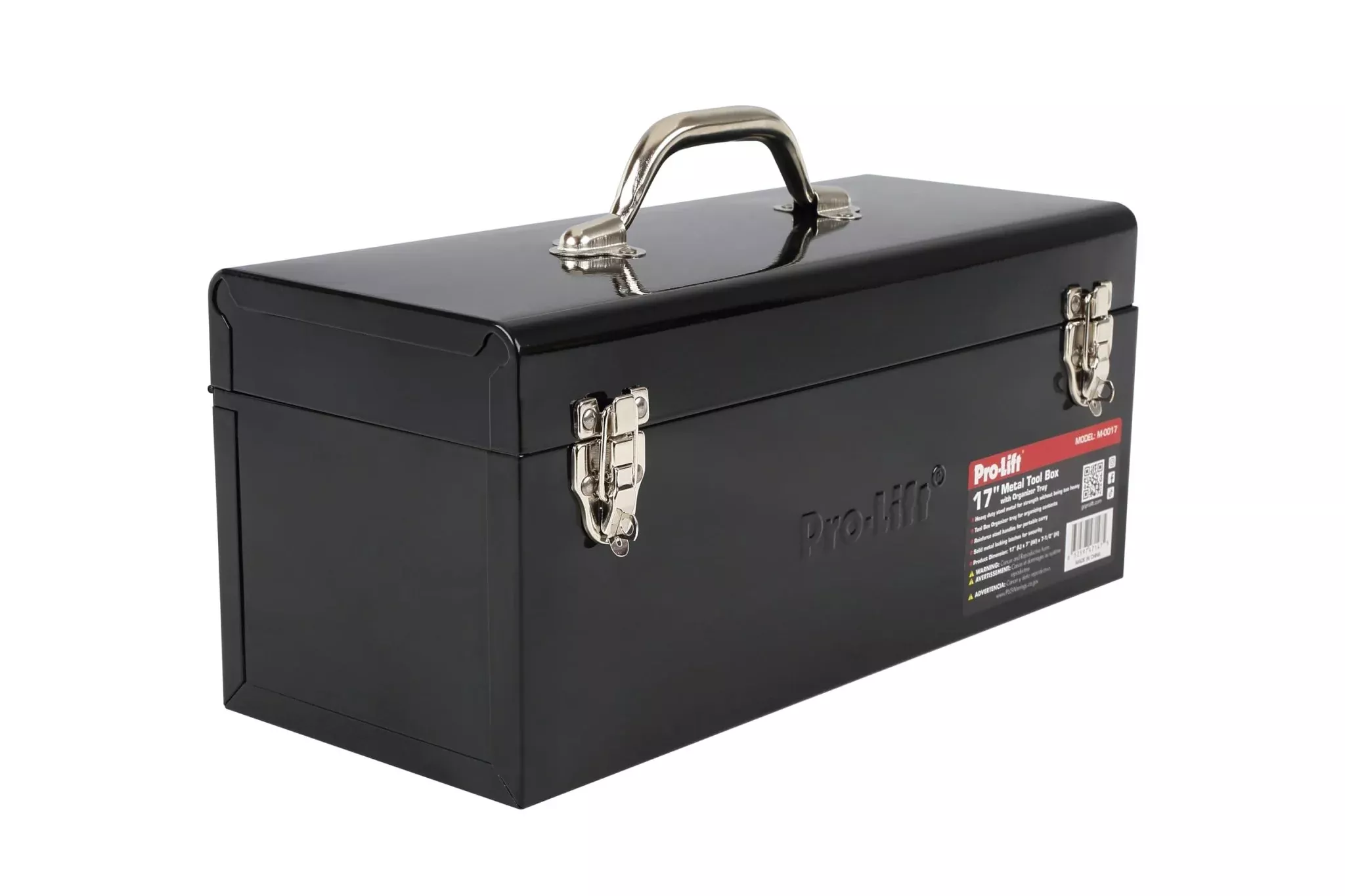 Pro-Lift Steel Tool Box – 17-inch Metal Toolbox Portable with Handle