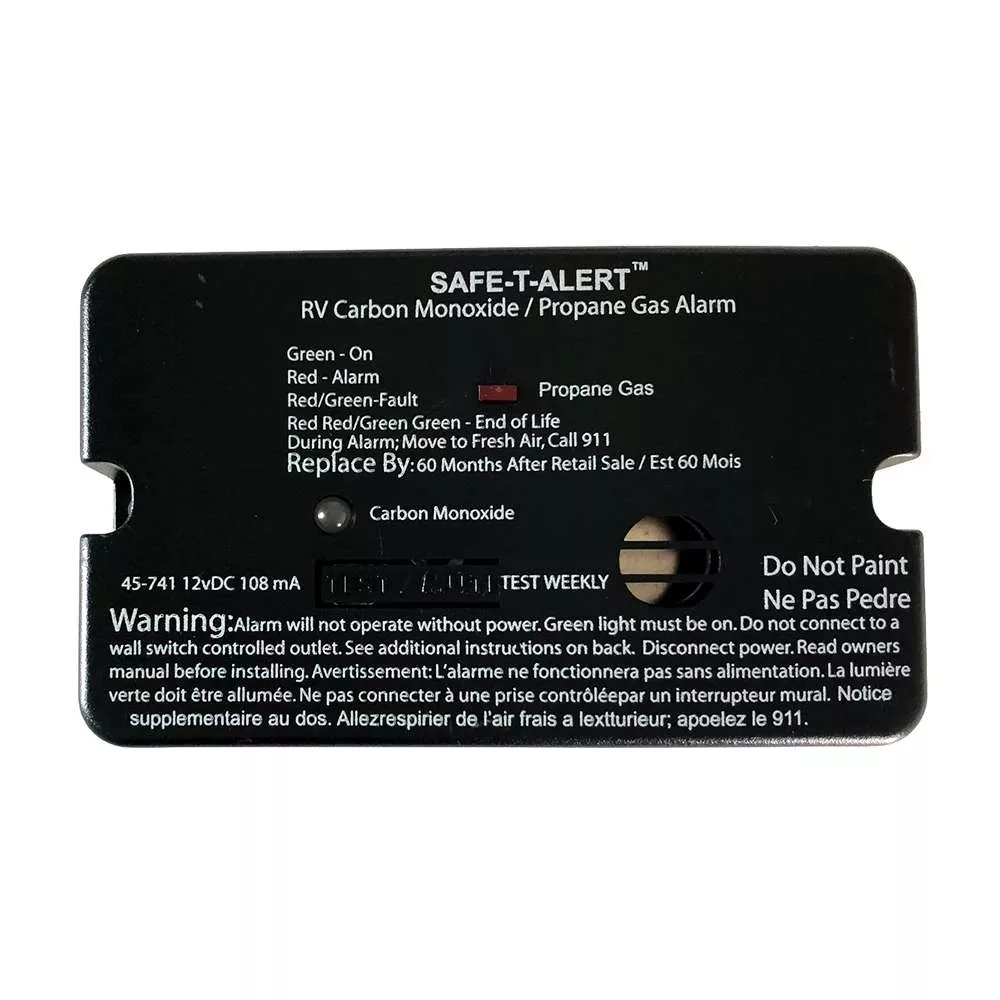 Safe-T-Alert 45-Series Combo Carbon Monoxide Propane Alarm Surface Mount – Black