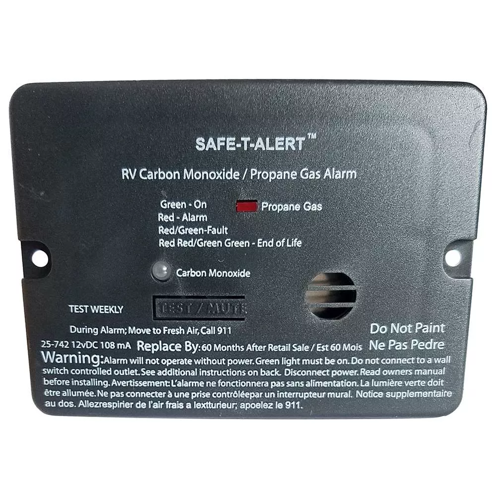 Safe-T-Alert Combo Carbon Monoxide Propane Alarm – Flush Mount – Mini – Black