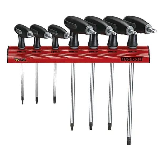Teng 7Pc Tx/Tpx T-Handle Set 10-40 W/ Wall Rack | Tool Tray Sets